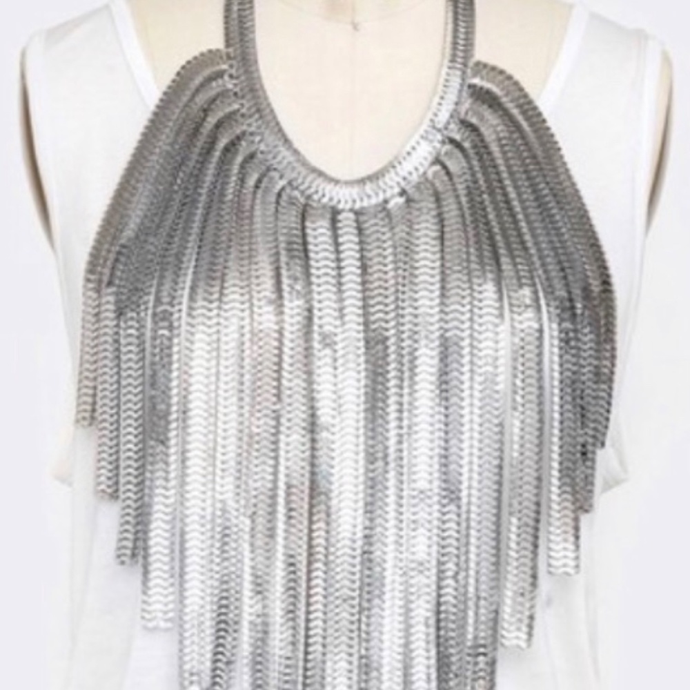 Iconic Chain Bib Statement Necklace Without earrings
